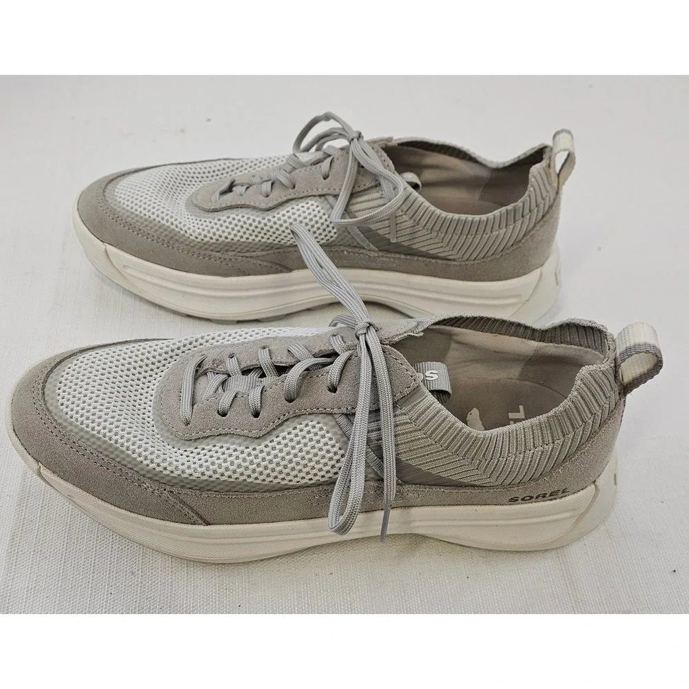 Sorel Kinetic Impact II Lace Sneakers Womens 9.5 Grey Mesh‎ Suede NL4964-009